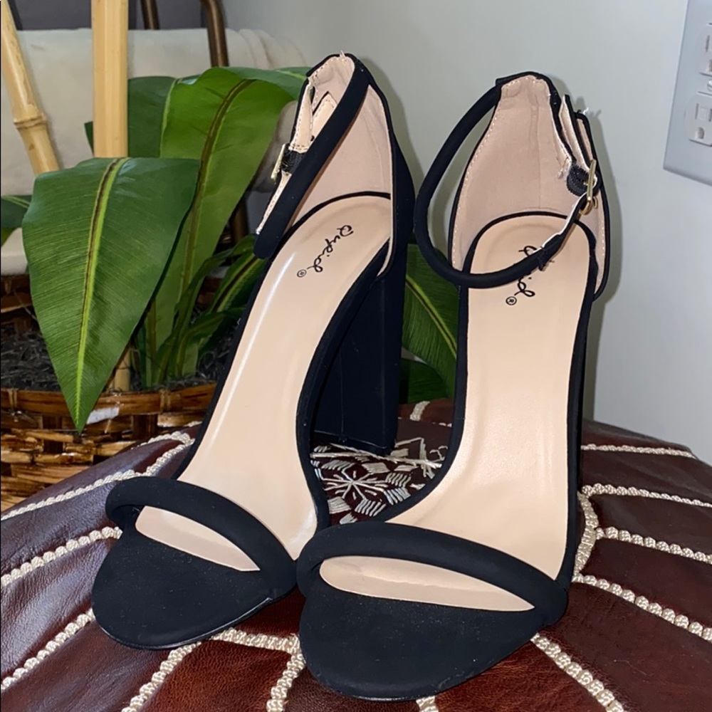 Black open toe heel